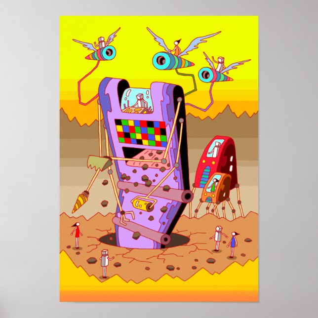 Riesige Baumaschine. Poster (Vorne)