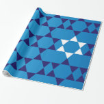 Riesige blaue jüdische Sterne Geschenkpapier<br><div class="desc">Dieses ist ein großes Packpapier für Chanukka!</div>