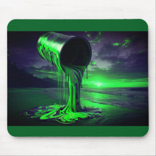 Riesige Farbdose schüttet Farbe auf Sunset Beach Mousepad