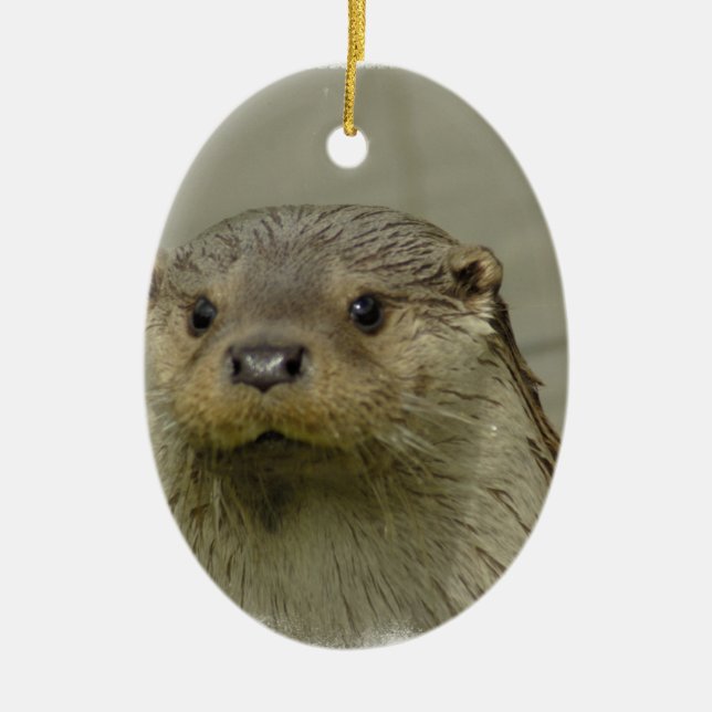 Riesige Fluss-Otter-Verzierung Keramikornament (Vorne)