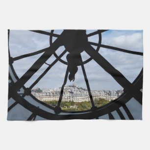 Riesige Glasuhr im Musée d'Orsay - Paris Geschirrtuch