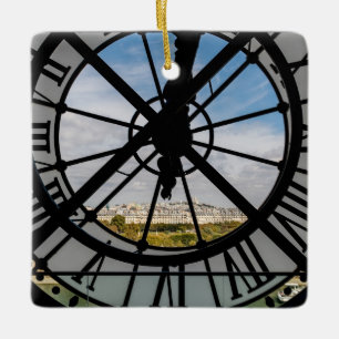 Riesige Glasuhr im Musée d'Orsay - Paris Keramikornament