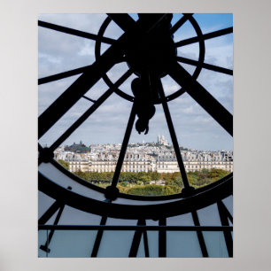 Riesige Glasuhr im Musée d'Orsay - Paris Poster