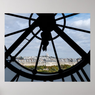 Riesige Glasuhr im Musée d'Orsay - Paris Poster