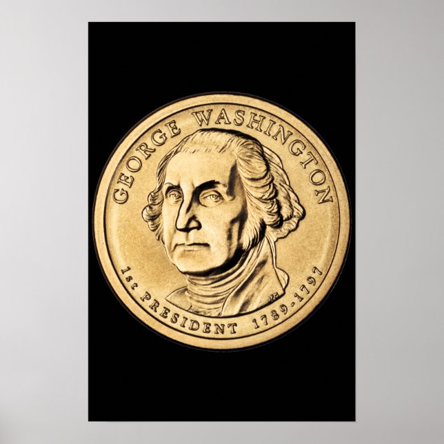 Riesige Goldmedaille in Washington Dollar Poster (Vorne)