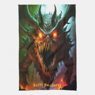 Riesige Halloween-Küchenhandtücher mit Monstern Geschirrtuch