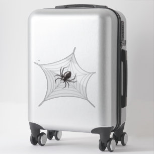 Riesige Halloween-Spinne in ihrem Netz Aufkleber