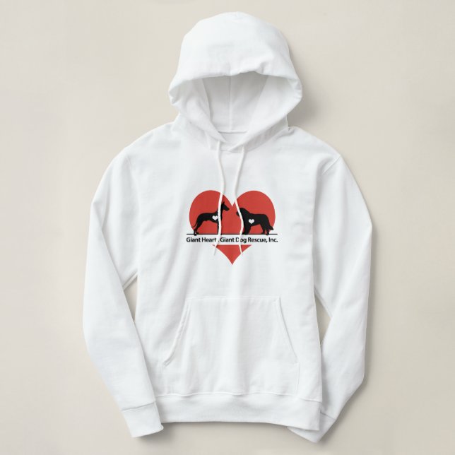 Riesige Herz-riesiges Hunderettungs-Logo Hoodie (Design vorne)