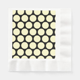 Riesige Lemon Gelbe Polka Punkte auf schwarzen Serviette
