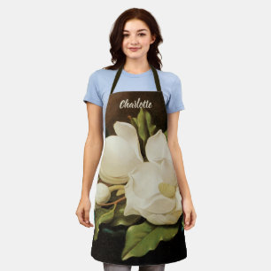 Riesige Magnolien auf einem blauen Samttuch von MJ Schürze
