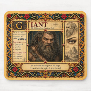 Riesige mittelalterliche Bestiarien-Kunst Mousepad