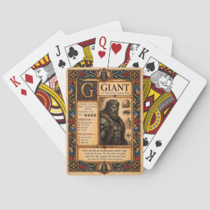 Riesige mittelalterliche Bestiarien-Kunst Spielkarten