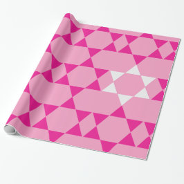Riesige rosa jüdische Sterne Geschenkpapier