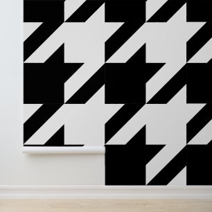Riesige Schwarz-Weiß-Houndstooth  Tapete