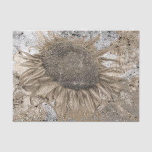 Riesige Sonnenblumen Vintage Gold Grau Decoupage K Seidenpapier