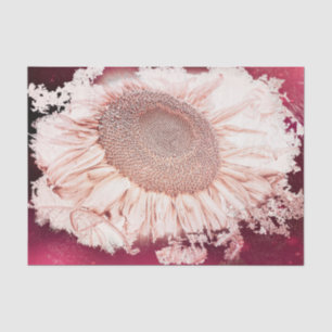 Riesige Sonnenblumen Vintage Sepia Roter Vignetten Seidenpapier