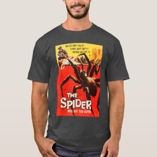 Riesige Spinne Klassischer Halloween-Monster-Plaka T-Shirt