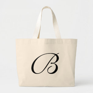 Riesige Taschen-Tasche des Monogramm-B <White> Jumbo Stoffbeutel