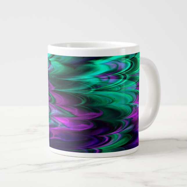 Riesige Tasse des Fraktal-Marmor-4-2 (Vorderseite Rechts)
