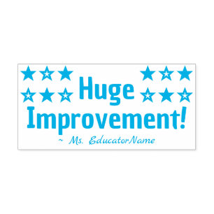 "Riesige Verbesserung!" + Tutor-Name Rubber-Briefm Permastempel