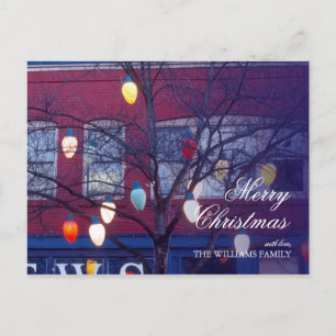 Riesige Weihnachtsbaumlichter in Seattle Feiertagspostkarte