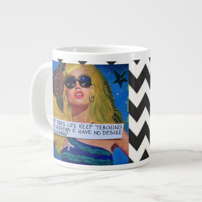 RIESIGER BECHER, WARUM DAS LEBEN TUT, BEHALTEN DAS Jumbo-Tasse (Vorderseite Links)