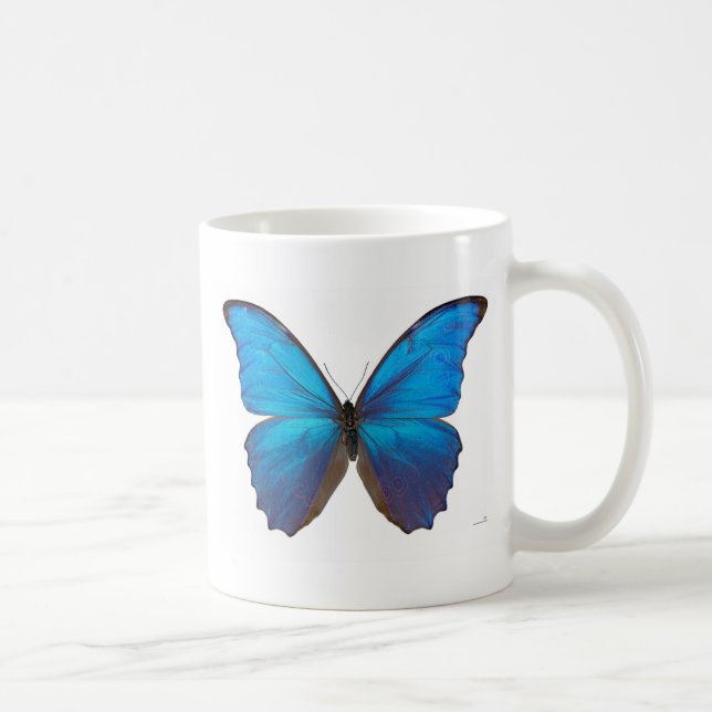 Riesiger blauer Morpho Schmetterling Kaffeetasse (Rechts)