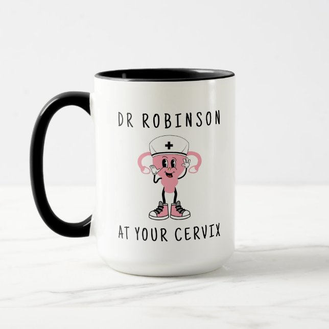 Riesiger Dr. Individuelle Name bei Ihrem Cervix pe Tasse (Links)