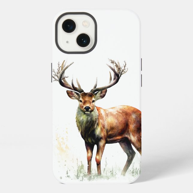 Riesiger Hirsch mit Geweih  iPhone Hülle (Rückseite)