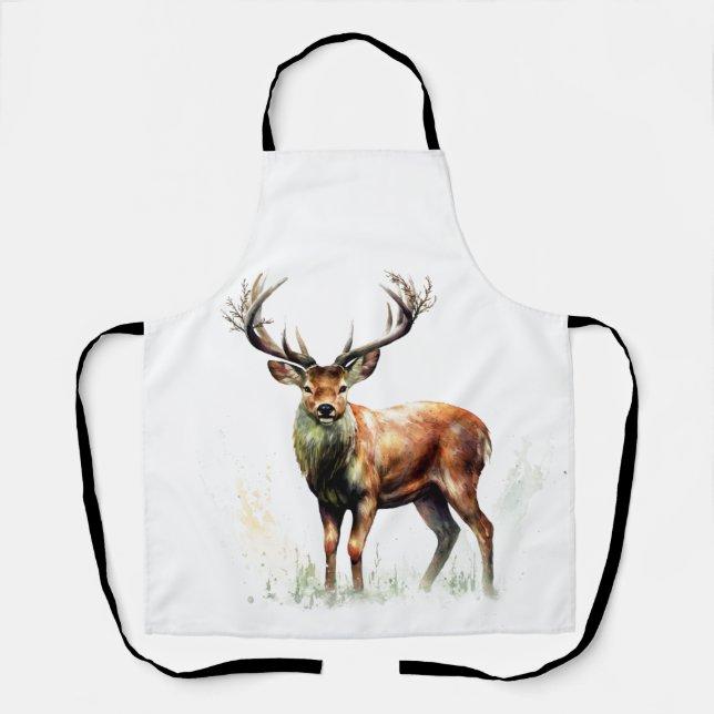 Riesiger Hirsch mit Geweih  Schürze (Vorderseite)