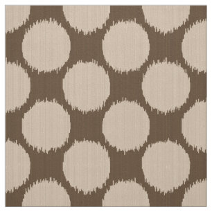 Riesiger Ikat Punkte, Beige und Dunkler Taupe Tan Stoff