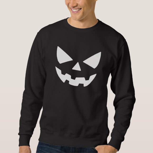 Riesiger Jack O Lantern Gesicht  Gruseliger Hallow Sweatshirt (Vorderseite)