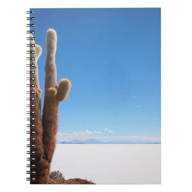 Riesiger Kaktus auf dem Notizbuch Salars de Uyuni Notizblock (Vorderseite)