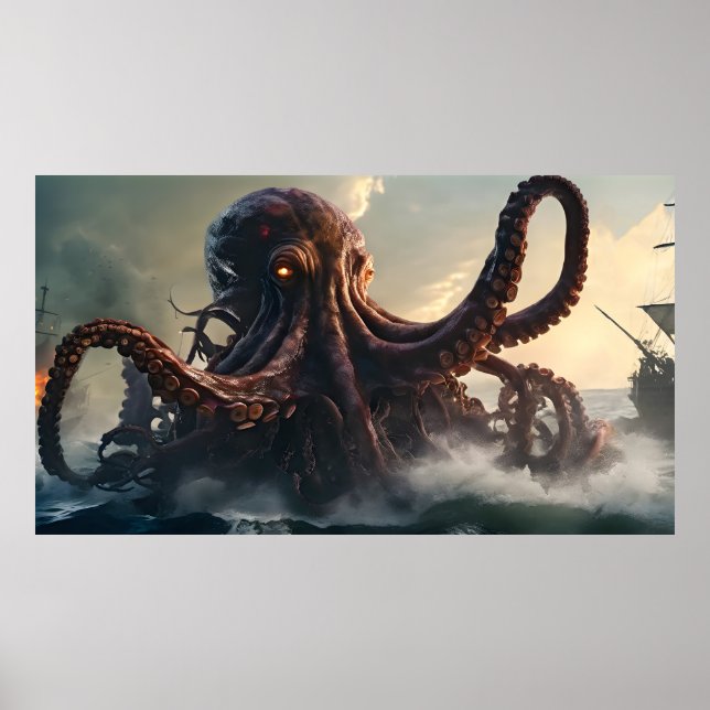 Riesiger Krake Poster (Vorne)