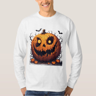 Riesiger Kürbis Mit Unheimlichem Halloween-Grinsen T-Shirt