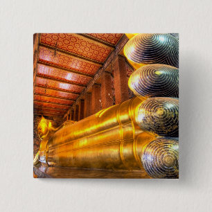 Riesiger liegender Buddha im Tempel, Wat Pho, Button