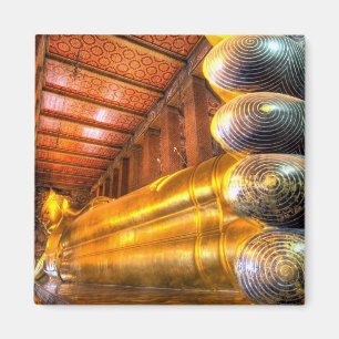Riesiger liegender Buddha im Tempel, Wat Pho, Magnet
