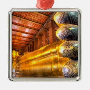 Riesiger liegender Buddha im Tempel, Wat Pho, Silbernes Ornament