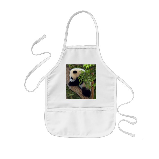 Riesiger Panda-Bärn-u. Baby-Panda-Schürze Kinderschürze (Vorne)