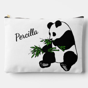 Riesiger Panda isst Bambus Name Zubehörtasche