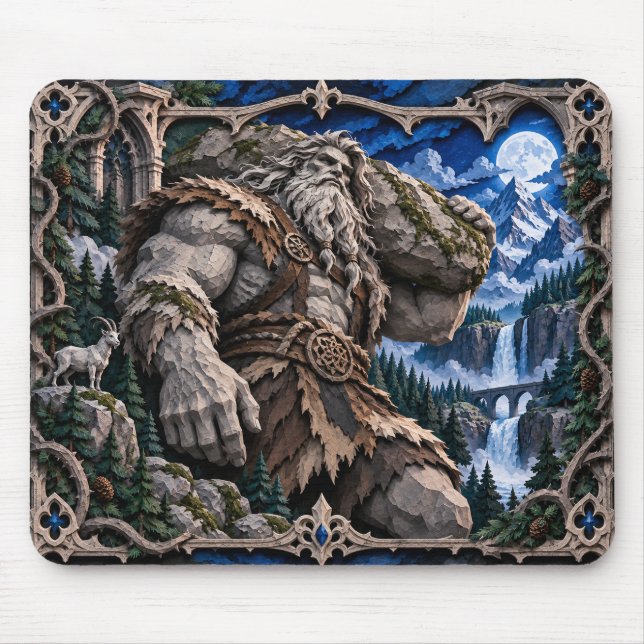 Riesiger Papier-Schnitt-Monster Mousepad (Vorne)