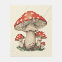 Riesiger roter Amanita-Pilz Retro Cottagecore -Gem Fleecedecke