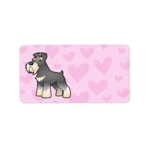 Riesiger/Standard-/Miniaturschnauzer-Liebe Adressaufkleber