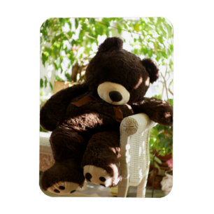 Riesiger Teddybär, der im Paradies sich entspannt Magnet