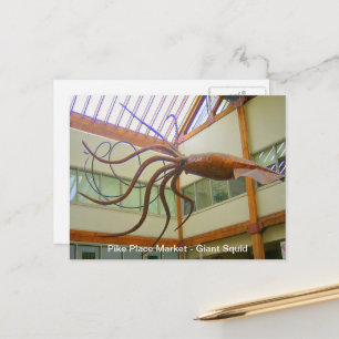 Riesiger Tintenfisch am Pike Place Public Market S Postkarte