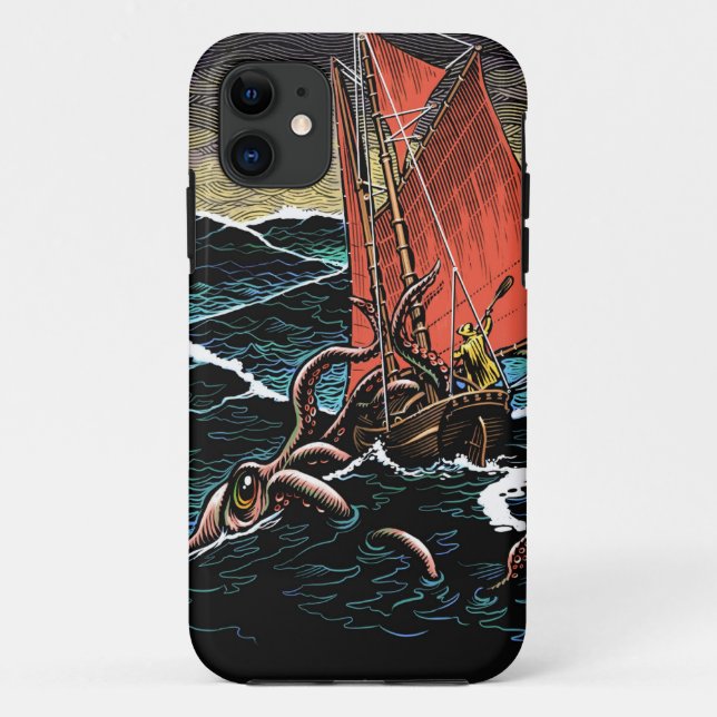 Riesiger Tintenfisch-Angriffsfall Case-Mate iPhone Hülle (Rückseite)