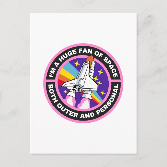 riesiger Weltraumfan Postkarte (Vorderseite)