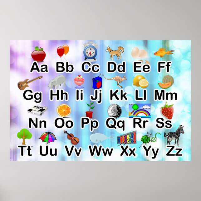 Riesiges ABC Alphabet Poster mit elementarer Grafi (Vorne)