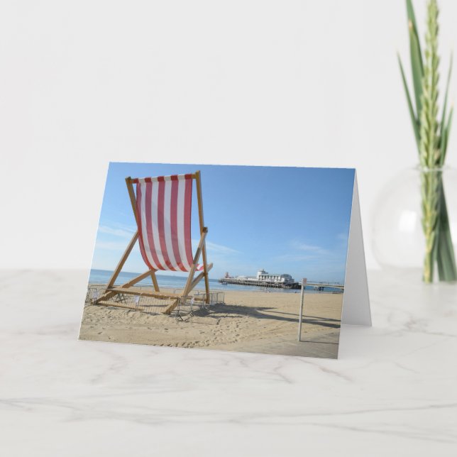 RIESIGES DECKCHAIR, BOURNEMOUTH-STRAND, DORSET, KARTE (Vorderseite)