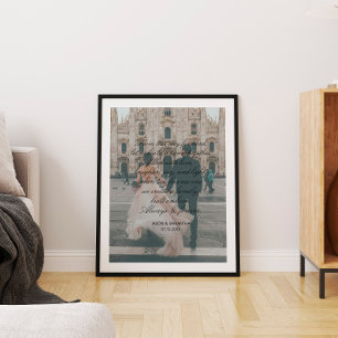 Riesiges Foto-Hochzeitsgeschenk Schrift Calligraph Poster